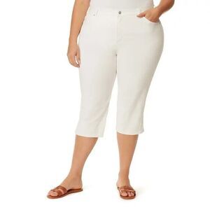 Gloria Vanderbilt Amanda Capri Jeans Womens 24W White Slimming Stretch NEW